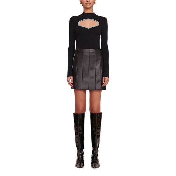 Staud 'Wells' Black Mini Skirt Size 0 - Picture 1 of 5